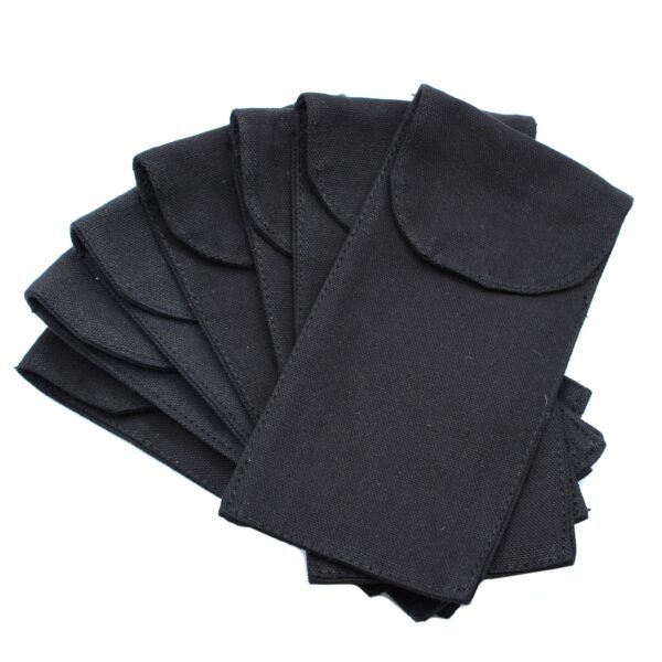 Second image of Cotton Pouch for Gemstone Face Rollers 10oz - Black 9x19xm