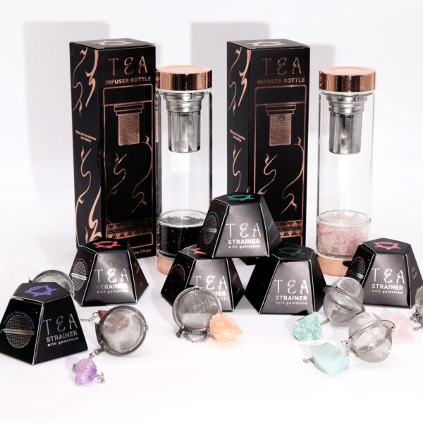 Second image of Colador de té de piedras preciosas de cristal crudo - Cuarzo de roca