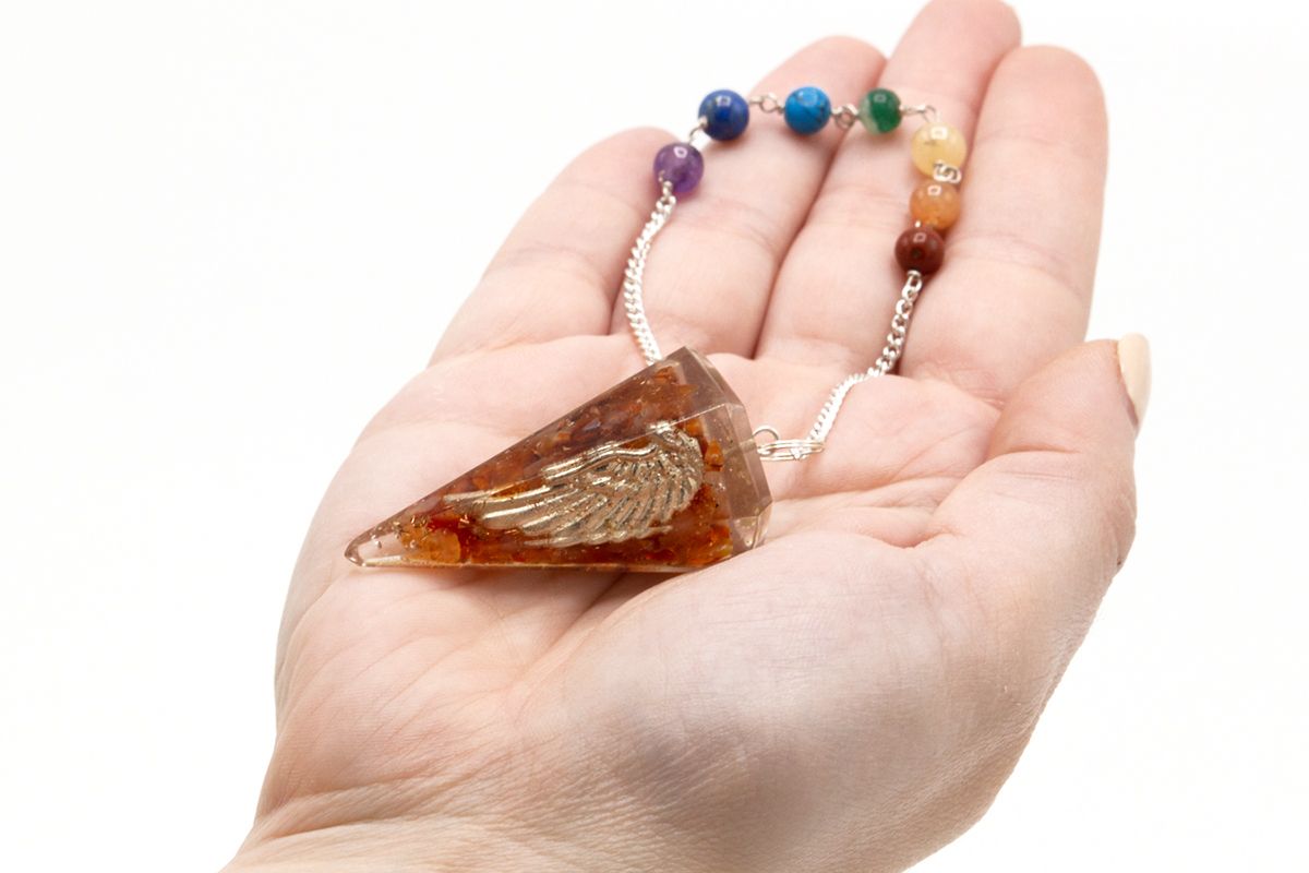 Second image of Péndulo del Chakra del Poder de Orgonita - Ala de Ángel