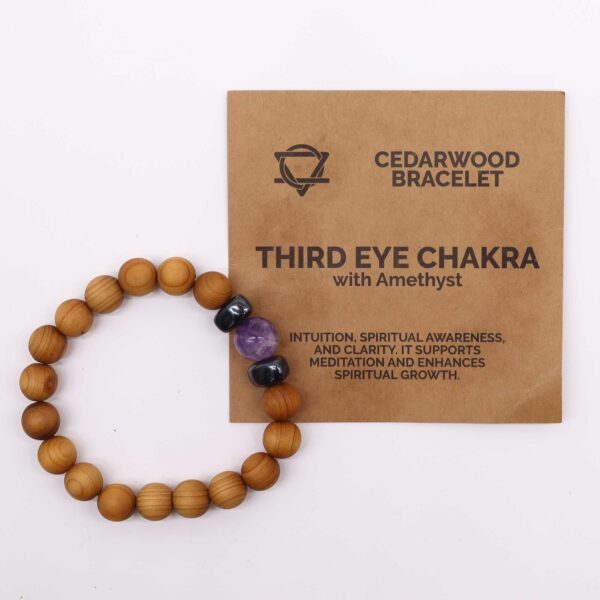 Second image of Pulsera de Cedro - Chakra del Tercer Ojo - Amatista