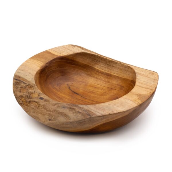 Second image of Cuenco mediano de madera de teca con forma natural - 20x7cm