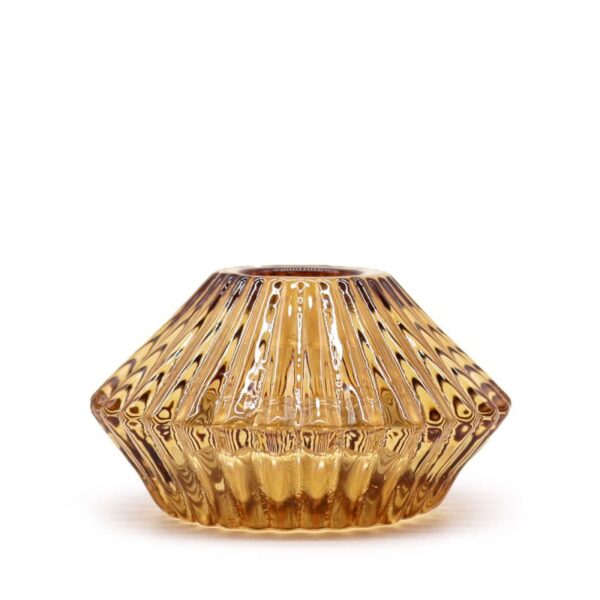 Second image of Portavelas reversible con diseño de flor para cena / vela de té - Ámbar