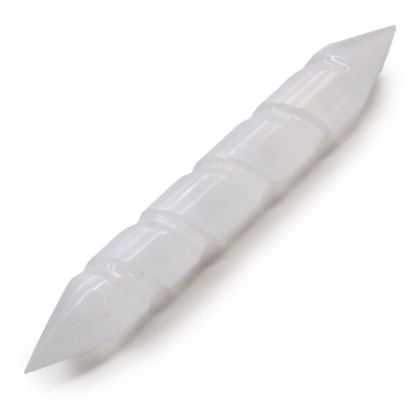 Varita Espiral de Selenita - 16 cm (Ambos extremos punta)