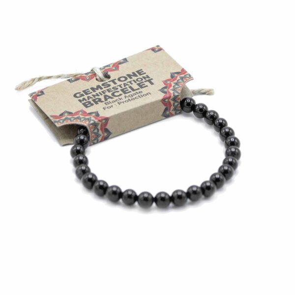 Second image of Pulsera de Manifestación de Piedras Preciosas - Ágata Negra - Protección