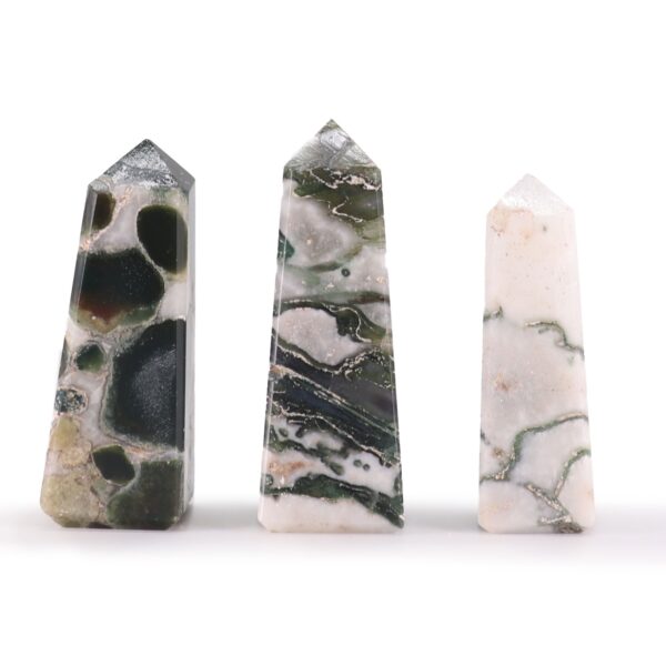 Puntas de obelisco de piedra preciosa aproximadamente 5 cm - ágata musgosa