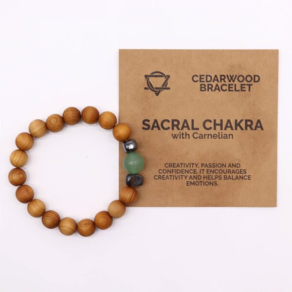 Second image of Pulsera de Cedro - Chakra Sacro - Aventurina Verde