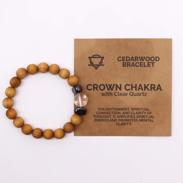 Second image of Pulsera de Cedro - Chakra Corona - Cuarzo Claro