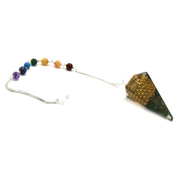 Second image of Péndulo del Chakra del Poder de Orgonita - Flor de la vida