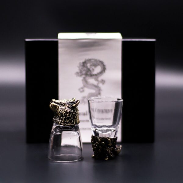Second image of Conjunto regalo de 6 vasos de chupito (50 ml) - Criaturas Salvajes del Bosque - Bronce antiguo