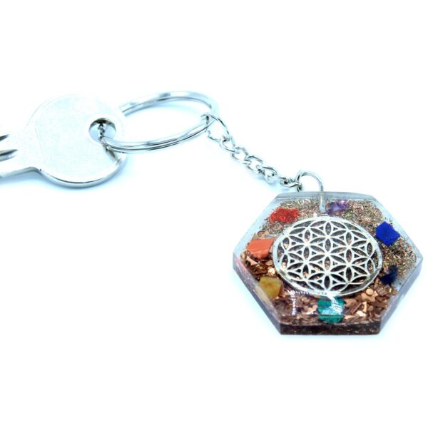 Second image of Llavero de poder de orgonita - Flor de la Vida de Octágono