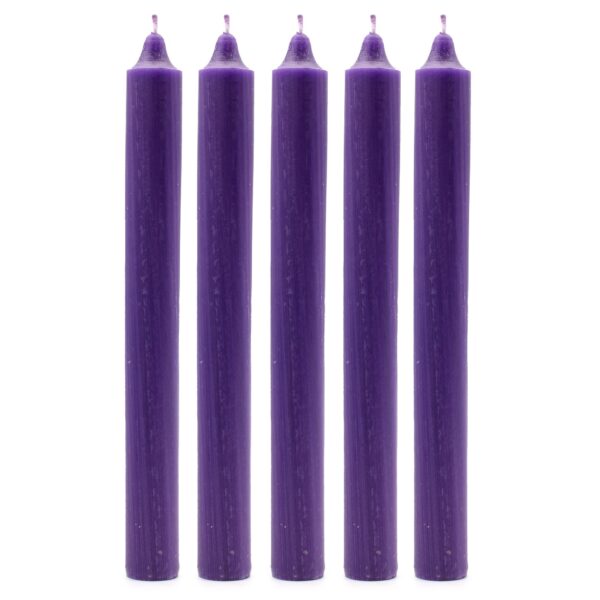 Second image of Juego de Velas de Mesa de Color Sólido - Pack de 21 - Violeta Rústico