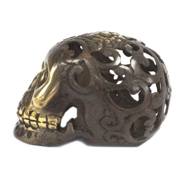Second image of Calavera vintage de latón - Med