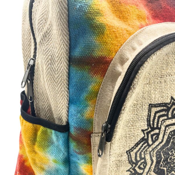 Second image of Mochila grande de cáñamo Tiedye - Mandala