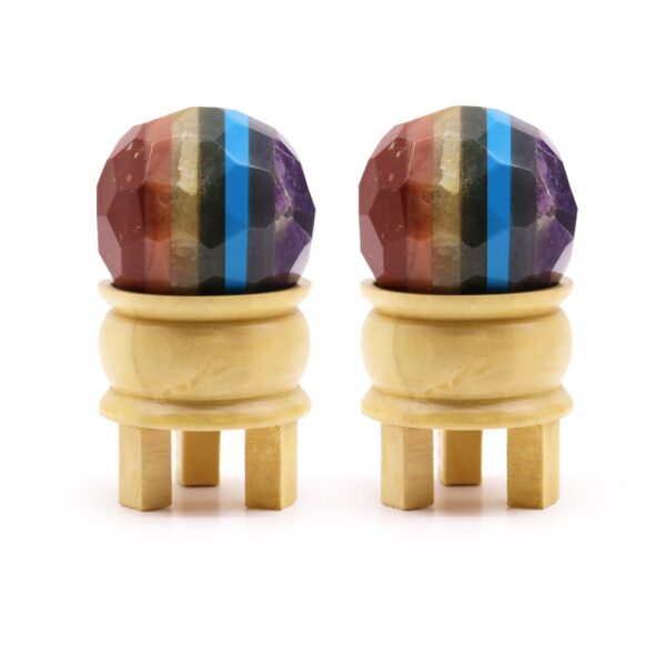 Second image of Bola Curativa de Piedras Preciosas y soporte - Siete chakras