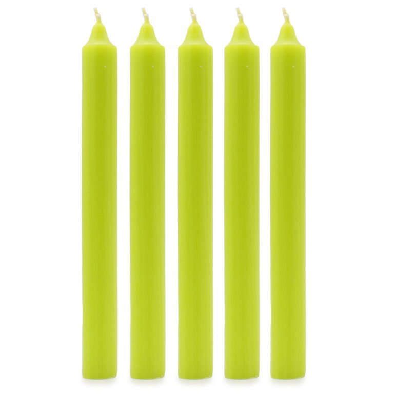 Velas a granel de color sólido - Verde lima rústico - Paquete de 10