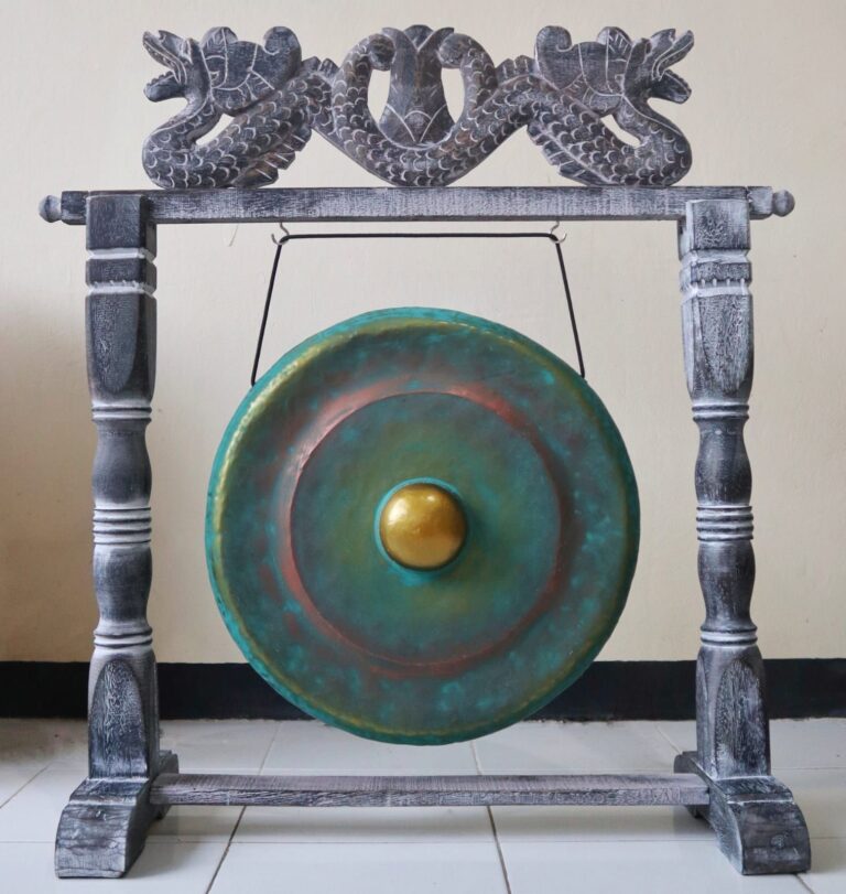 Pequeño Gong de Meditación con Soporte - 25cm - Verde