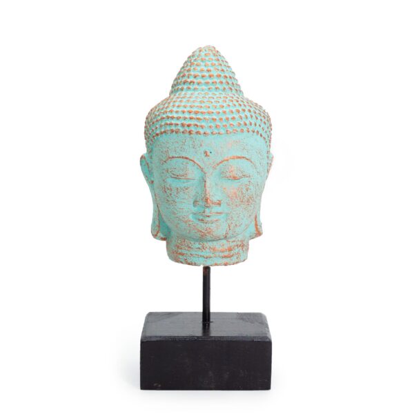 Second image of Cabeza de Buda en Reposo sobre Soporte - Cobre Verde