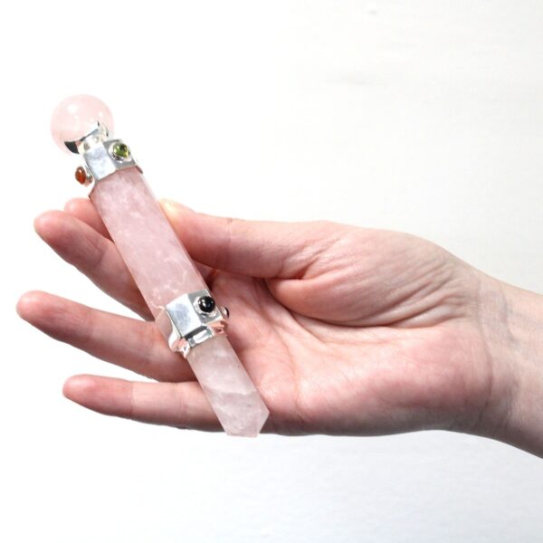 Second image of Varita Curativa de Cristal Hexgonal - 12 cm - Cuarzo de Roca