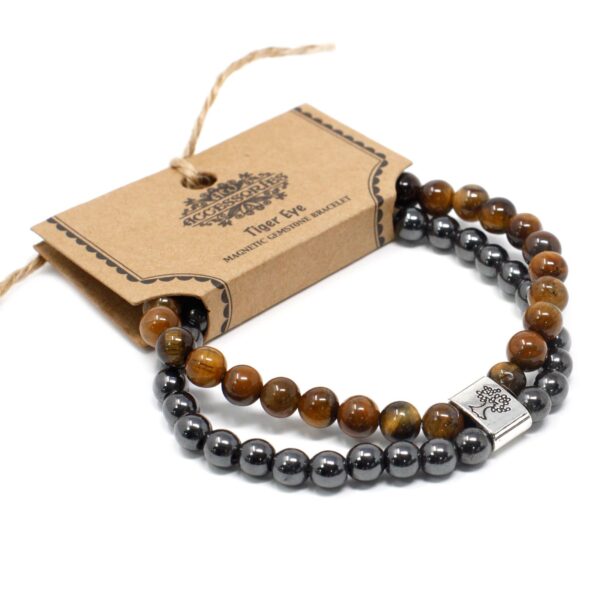 Second image of Pulsera de Piedras Preciosas Magnéticas - Ojo de Tigre