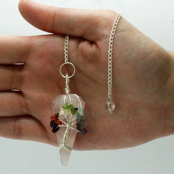 Second image of Péndulo Mágico - Siete Chakras - Cuarzo Rosa