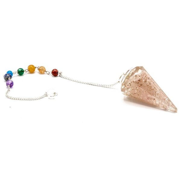 Second image of Péndulo de orgonita Power Chakra - Cuarzo rosa