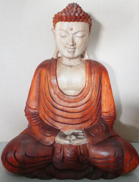 Second image of Estatua de Buda Tallada a Mano - 40cm Manos Abajo