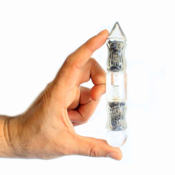 Orgonite-Agua- 14 cm tallada con Cobre y Gemas