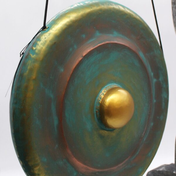 Second image of Gong de Meditación Mediano con Soporte - 50cm - Verde