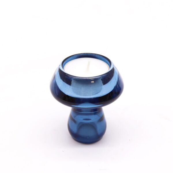 Second image of Portavelas reversible con diseño de seta para cena / vela de té - Azul real