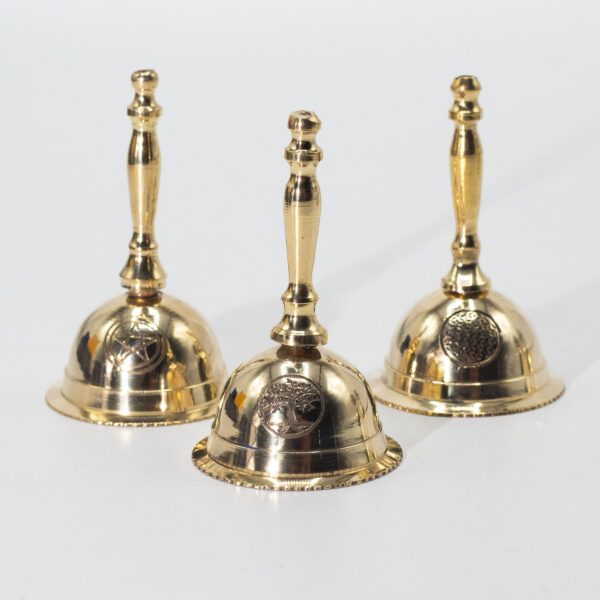 Second image of Pequeña campana de latón para altar - Flor de la Vida