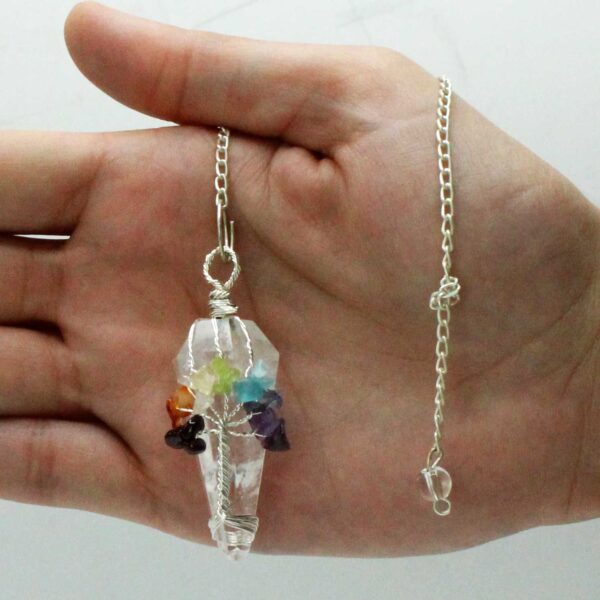 Second image of Péndulo Mágico - Siete Chakras - Cuarzo Roca
