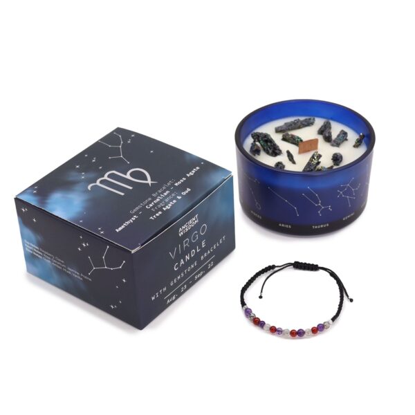 Second image of Vela de Cristal del Zodiaco con Pulsera de Piedras Preciosas - Virgo