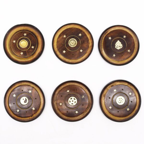 Second image of Mango Wood Disc 10cm (Cone & Incense)