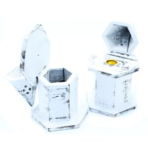 Porta Incienso Acabado en Blanco - Mini Casa Pirámide