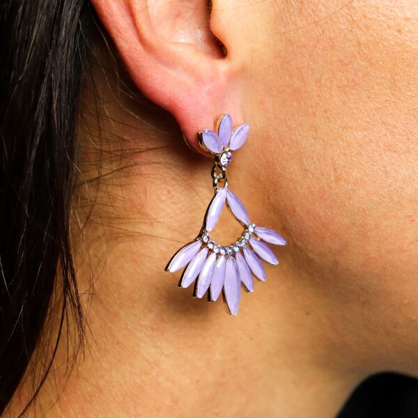 Second image of Pendientes de Cristal Vintage - Largo - Lavanda