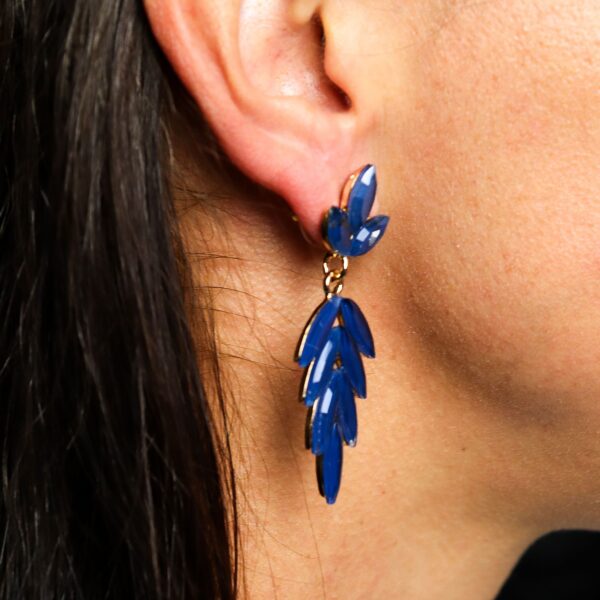 Second image of Pendientes de Cristal Vintage - Largo - Azul
