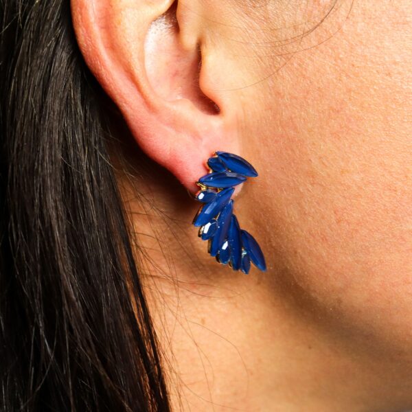 Second image of Pendientes de Cristal Vintage - Alas de ángel - Azul