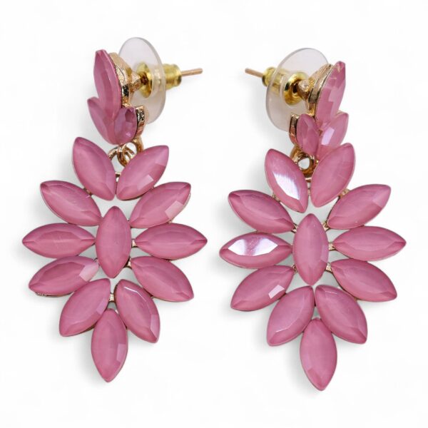 Pendientes de Cristal Vintage - Largo - Cuarzo Rosa