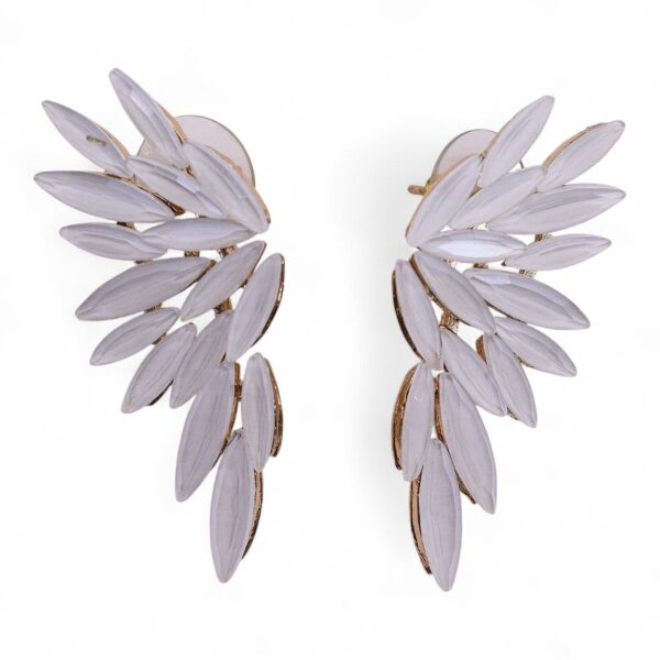 Second image of Pendientes de Cristal Vintage - Alas de ángel - Perla