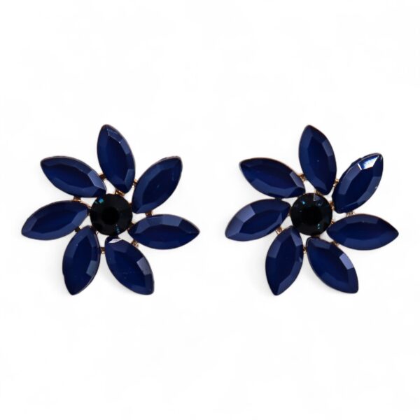 Second image of Pendientes de Cristal Vintage - Flores - Azul
