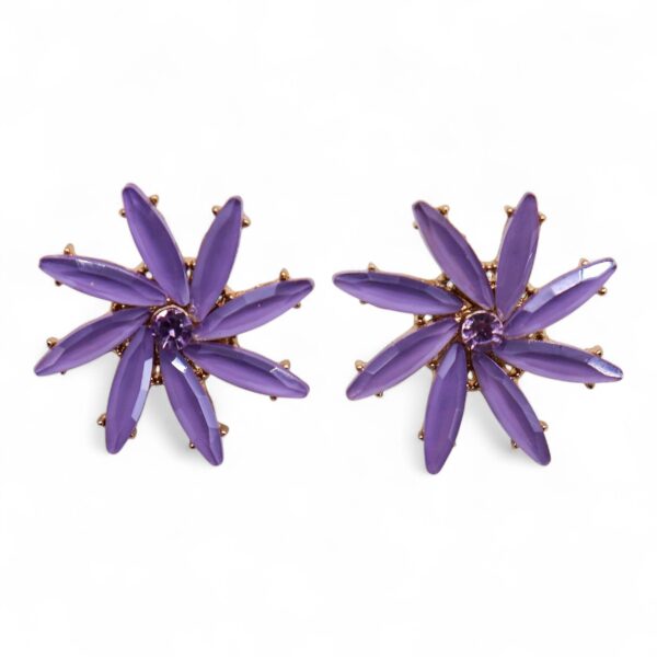Second image of Pendientes de Cristal Vintage - Flores - Lavanda
