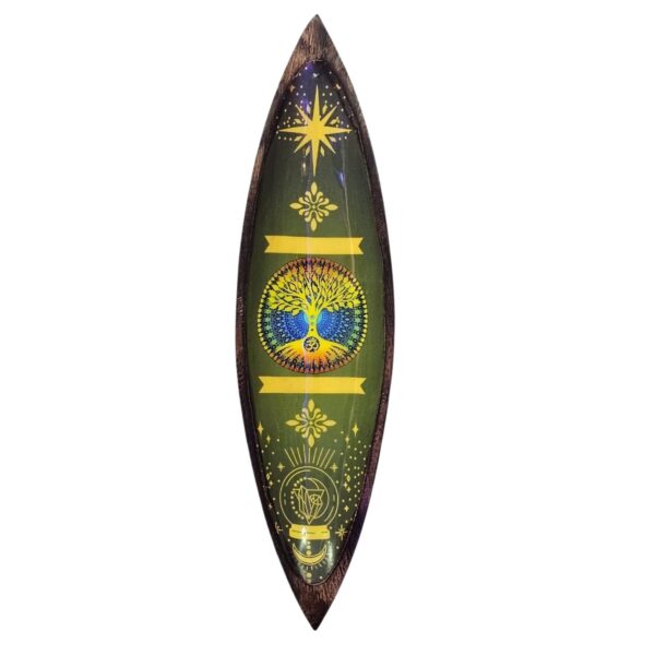 Porta Inciensos esmaltado - Madera de mango - Árbol de la vida