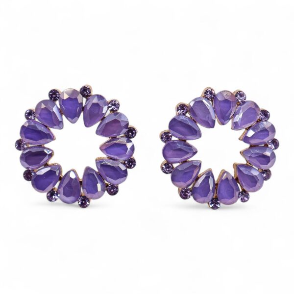 Pendientes de Cristal Vintage - Aro - Lavanda