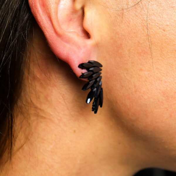 Second image of Pendientes de Cristal Vintage - Hadas - Negro Azabache