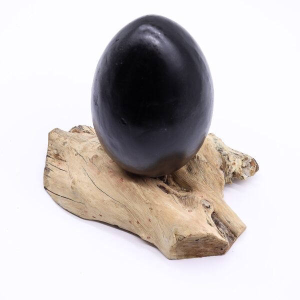 Second image of Lámpara de Mesa con Pantalla Huevo de Lava Craquelado – Gris