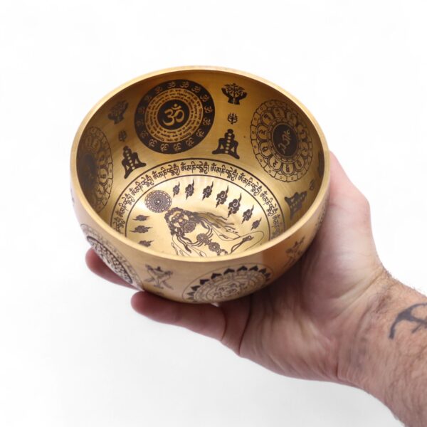 Second image of Cuenco Latón puro grabado Yogi - Juego de 4 - Aprox. 3,85 kg