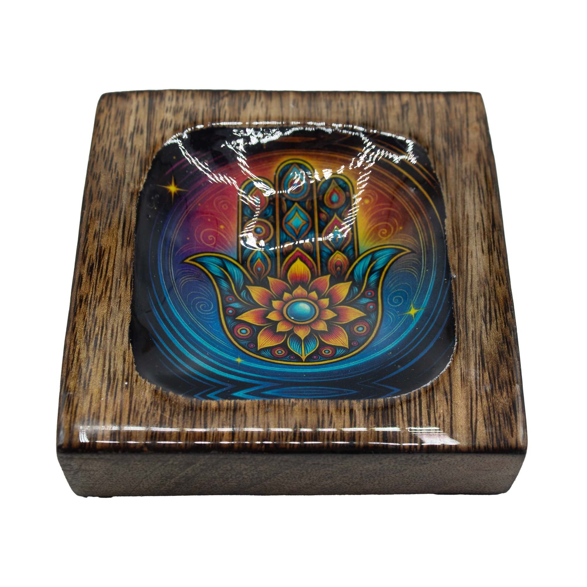 Juego de bandejas de mango esmaltadas Mediano - Hamsa - Imagen 6