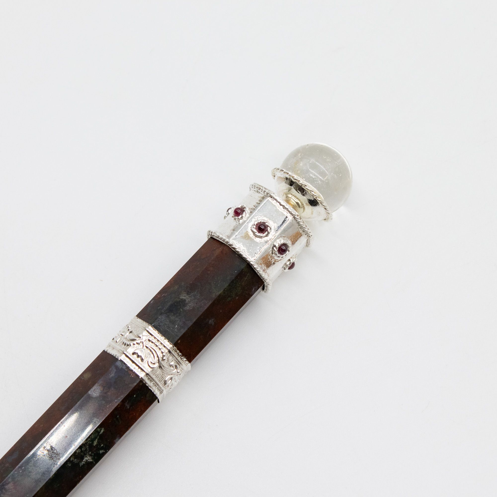 Varita Bloodroot Soverign -Extra Largo Fancy Jasper Magic- Parte superior de bola de cristal - 26cm - Imagen 7